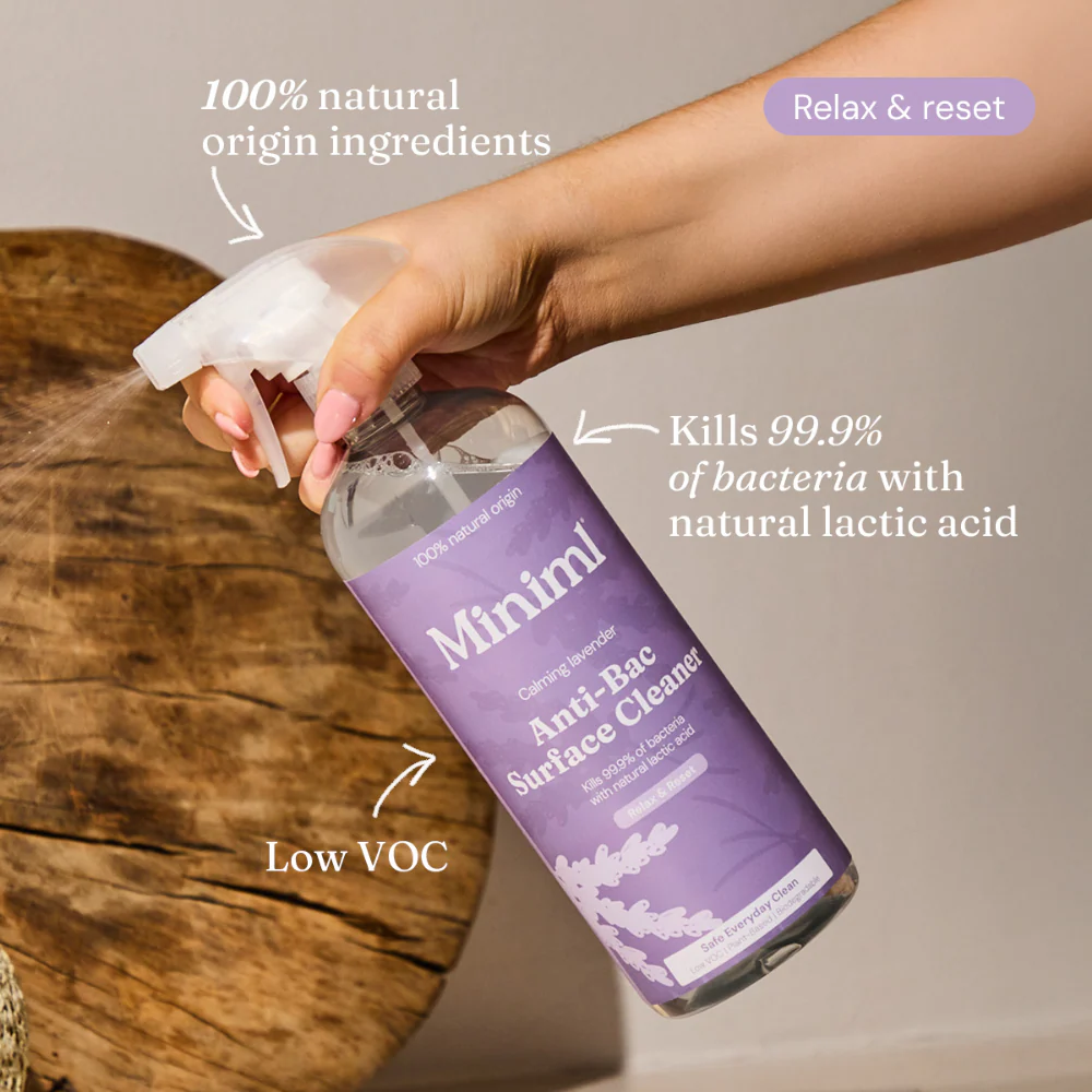 Miniml Anti-Bacterial Surface Cleaner French Lavender Plastic Spray 750ml - Image 2
