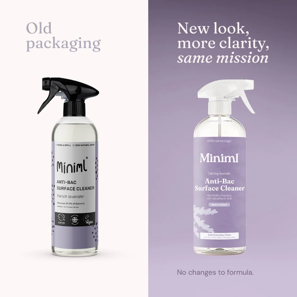 Miniml Anti-Bacterial Surface Cleaner French Lavender Plastic Spray 750ml - Image 5