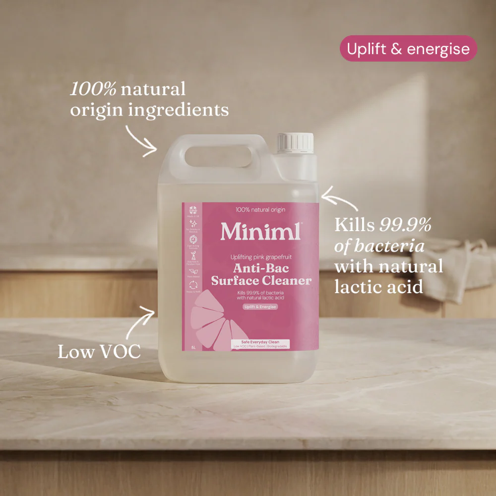 Miniml Anti-Bacterial Surface Cleaner Pink Grapefruit 5000ml - Image 2