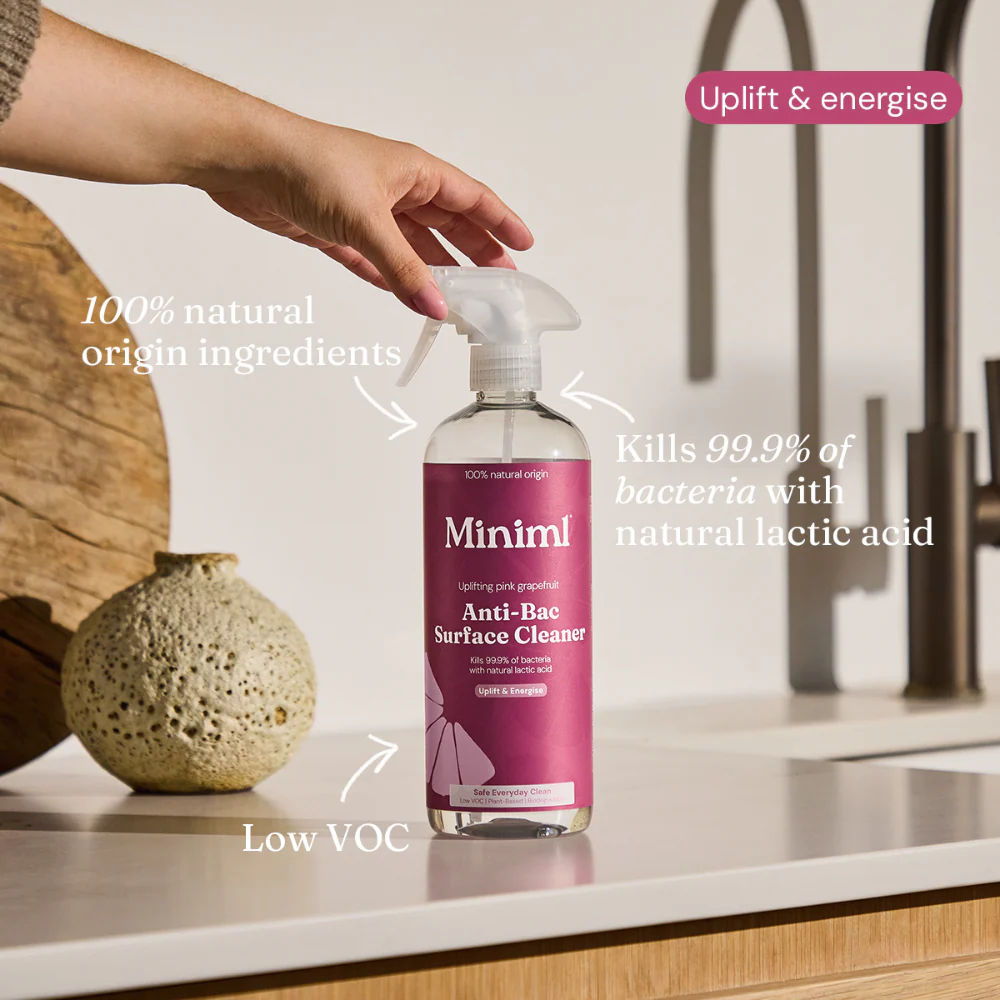 Miniml Anti-Bacterial Surface Cleaner Pink Grapefruit 750ml - Image 2