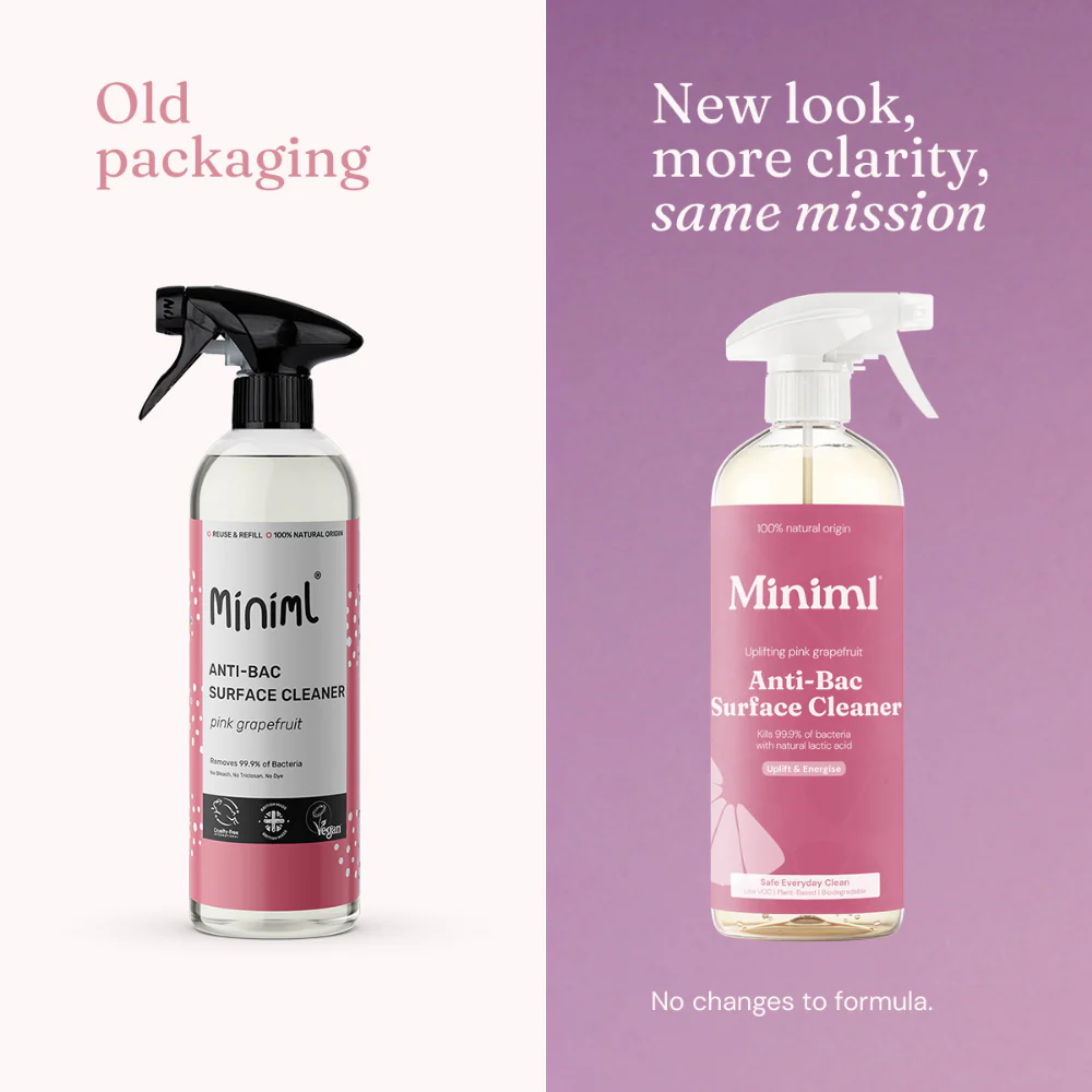 Miniml Anti-Bacterial Surface Cleaner Pink Grapefruit 750ml - Image 5