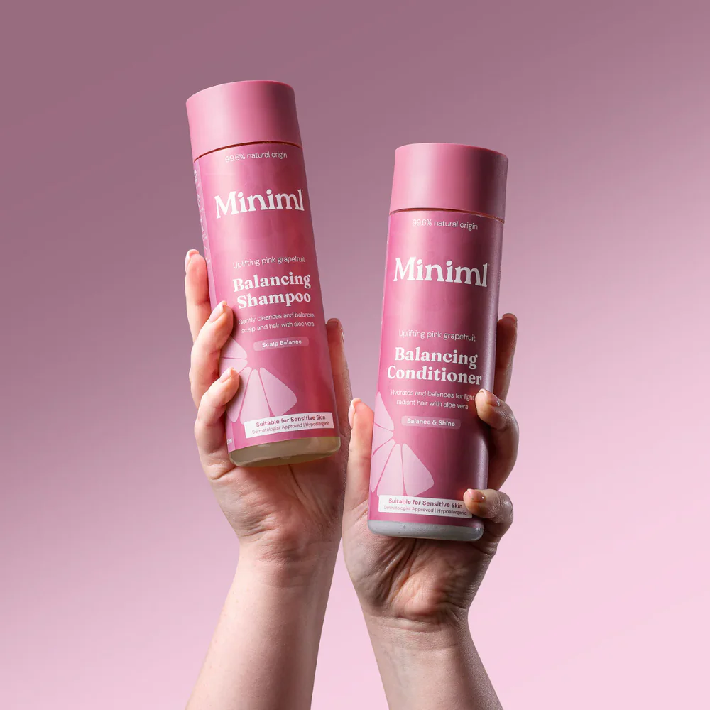 Miniml Balancing Shampoo & Conditioner Uplifting Pink Grapefruit Twin 2 x 400ml - Image 4