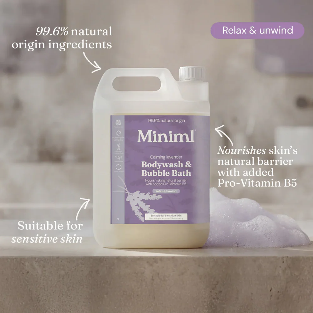 Miniml Body Wash & Bubble Bath English Lavender & Chamomile 5000ml - Image 2
