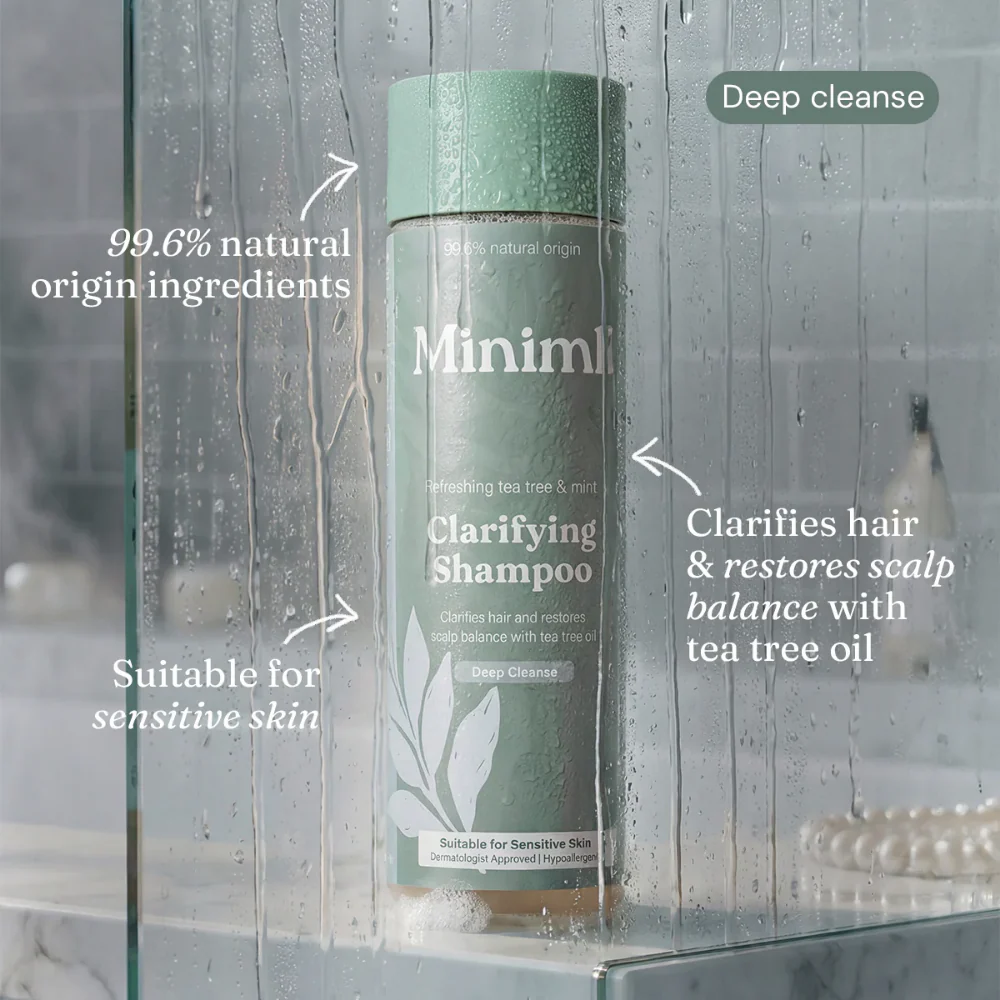 Miniml Clarifying Shampoo Refreshing Tea Tree & Mint 400ml - Image 2