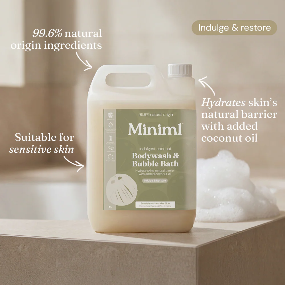 Miniml Eco-Friendly Body Wash & Bubble Bath Nourishing Coconut 5000ml - Image 2