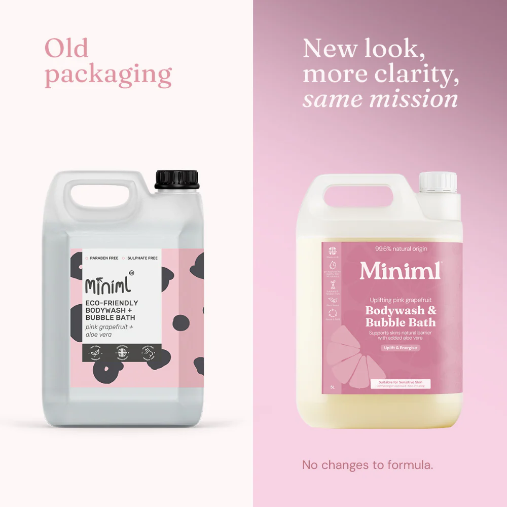 Miniml Eco-Friendly Body Wash & Bubble Bath Pink Grapefruit + Aloe Vera 5000ml - Image 4