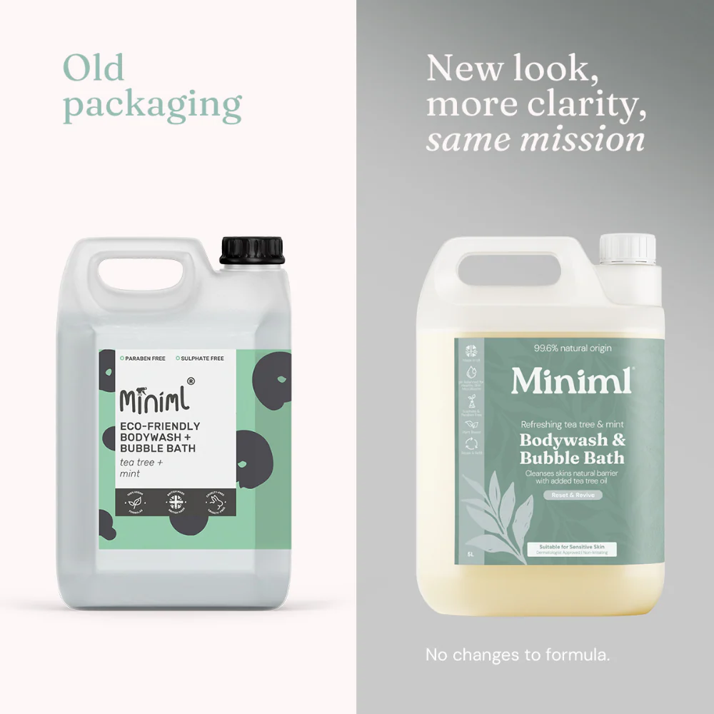 Miniml Eco-Friendly Body Wash & Bubble Bath Tea Tree + Mint 5000ml - Image 5