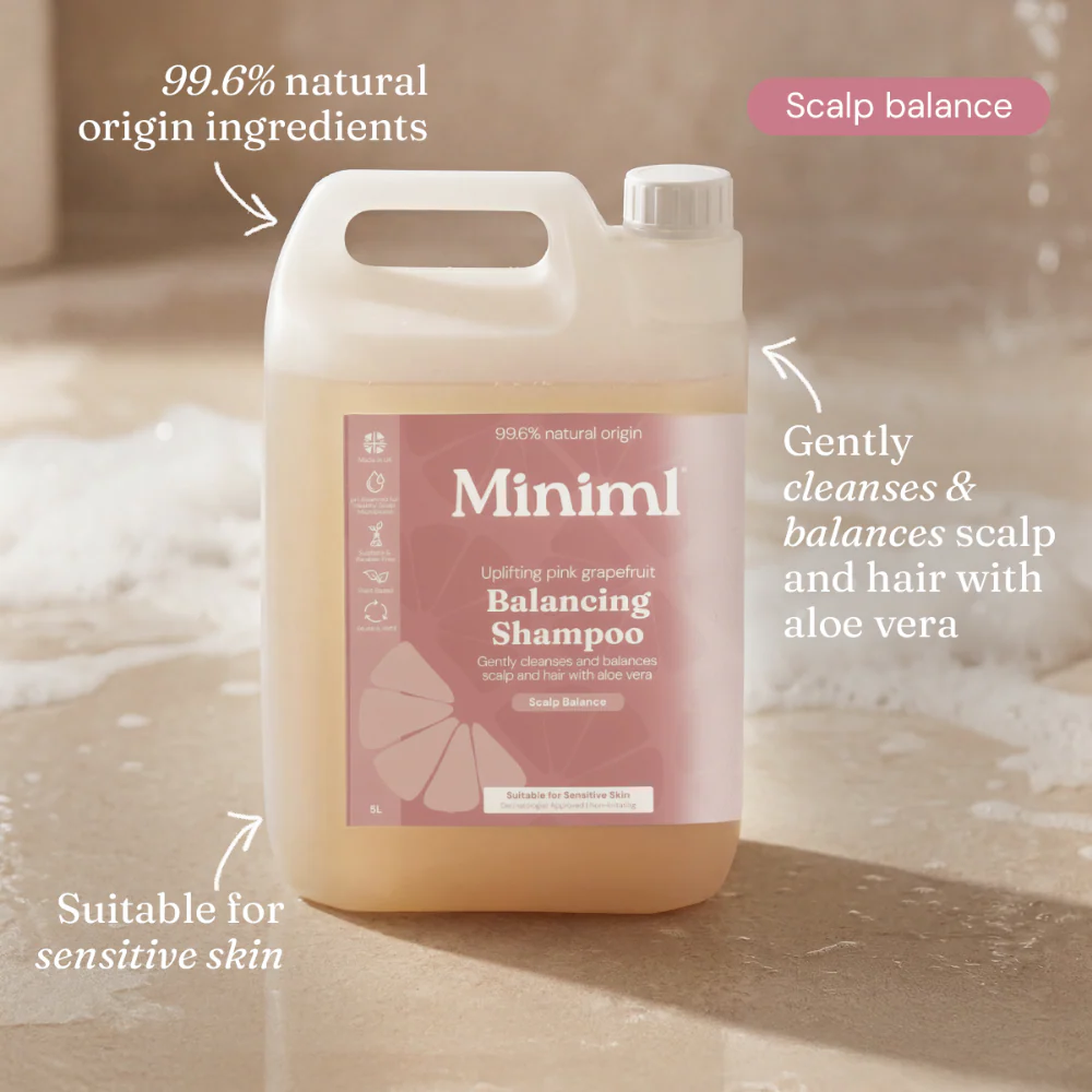 Miniml Eco-Friendly Hair Shampoo Pink Grapefruit + Aloe Vera 5000ml - Image 2