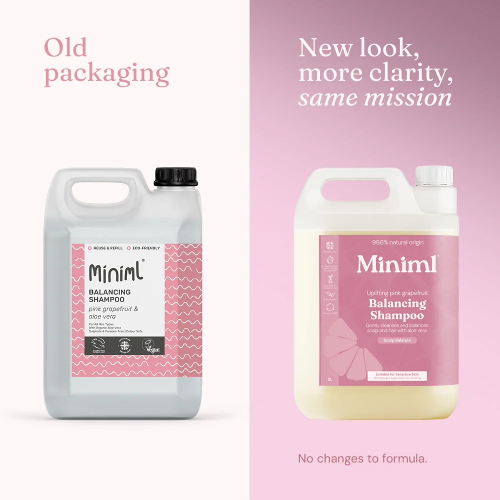 Miniml Eco-Friendly Hair Shampoo Pink Grapefruit + Aloe Vera 5000ml - Image 4