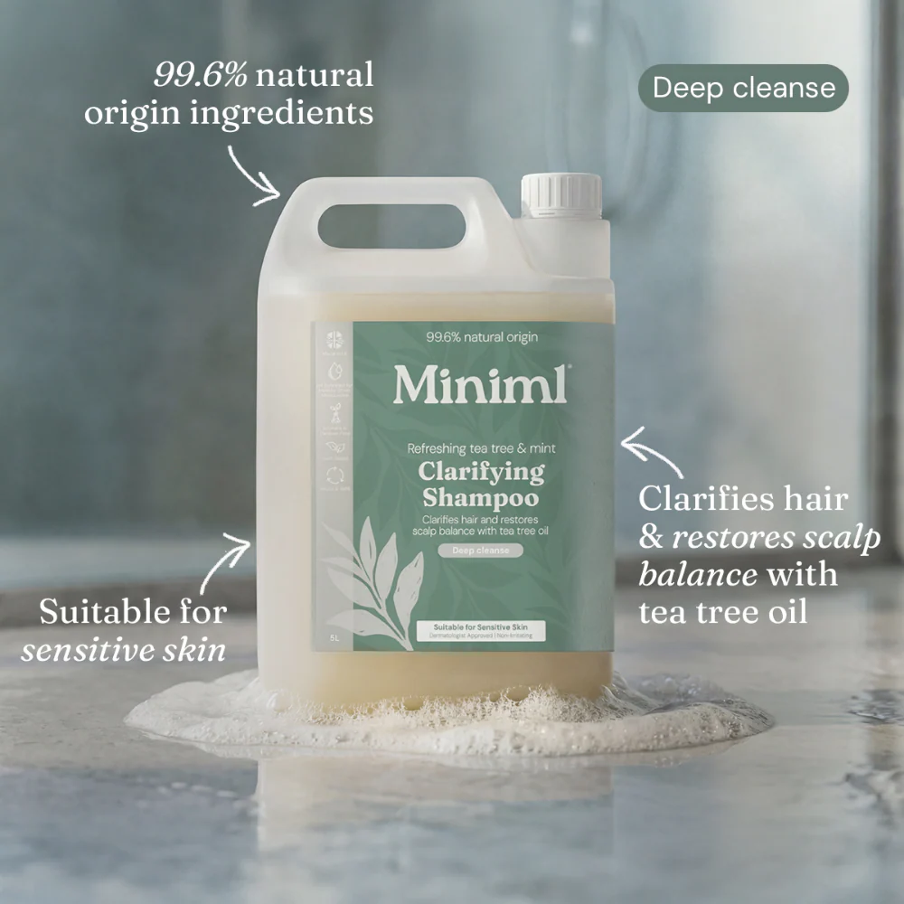 Miniml Eco-Friendly Hair Shampoo Tea Tree & Mint 5000ml - Image 2