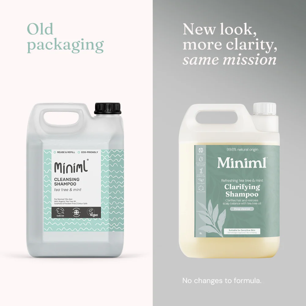 Miniml Eco-Friendly Hair Shampoo Tea Tree & Mint 5000ml - Image 4