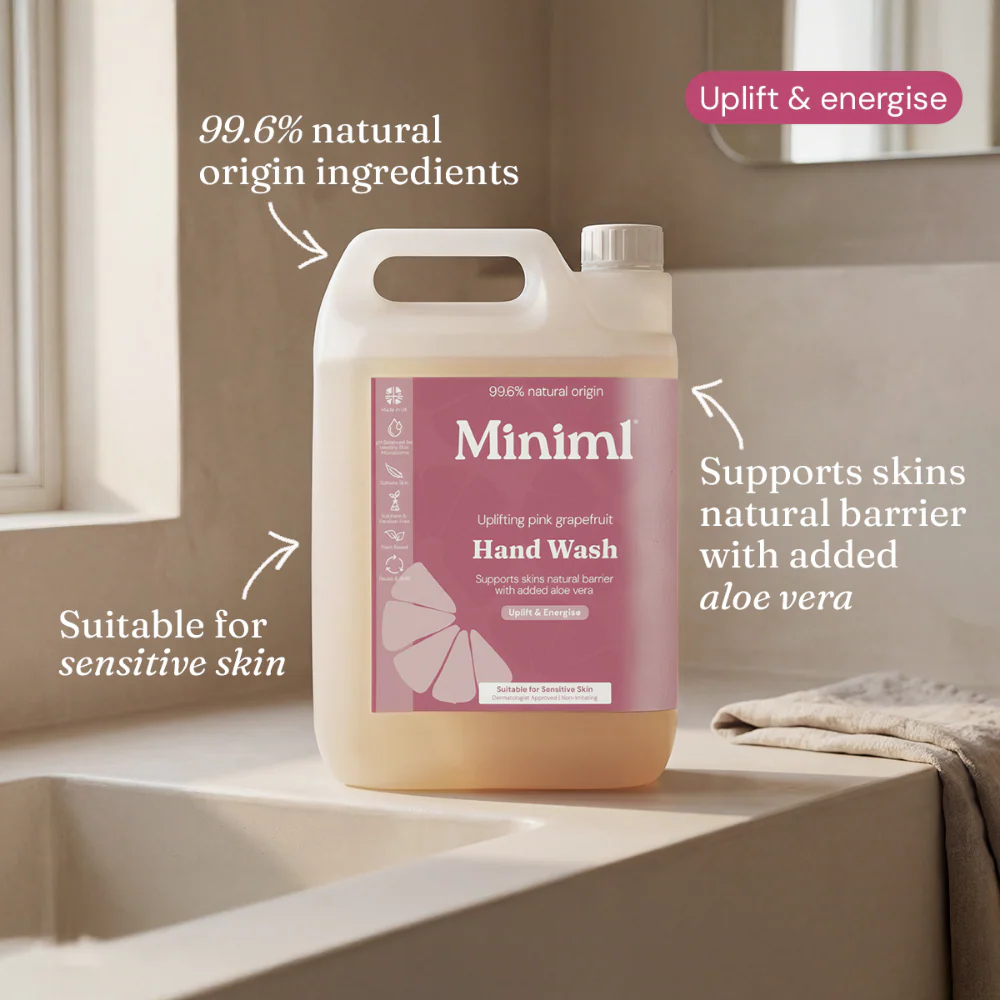 Miniml Eco-Friendly Hand Wash Pink Grapefruit & Aloe Vera 5000ml - Image 2