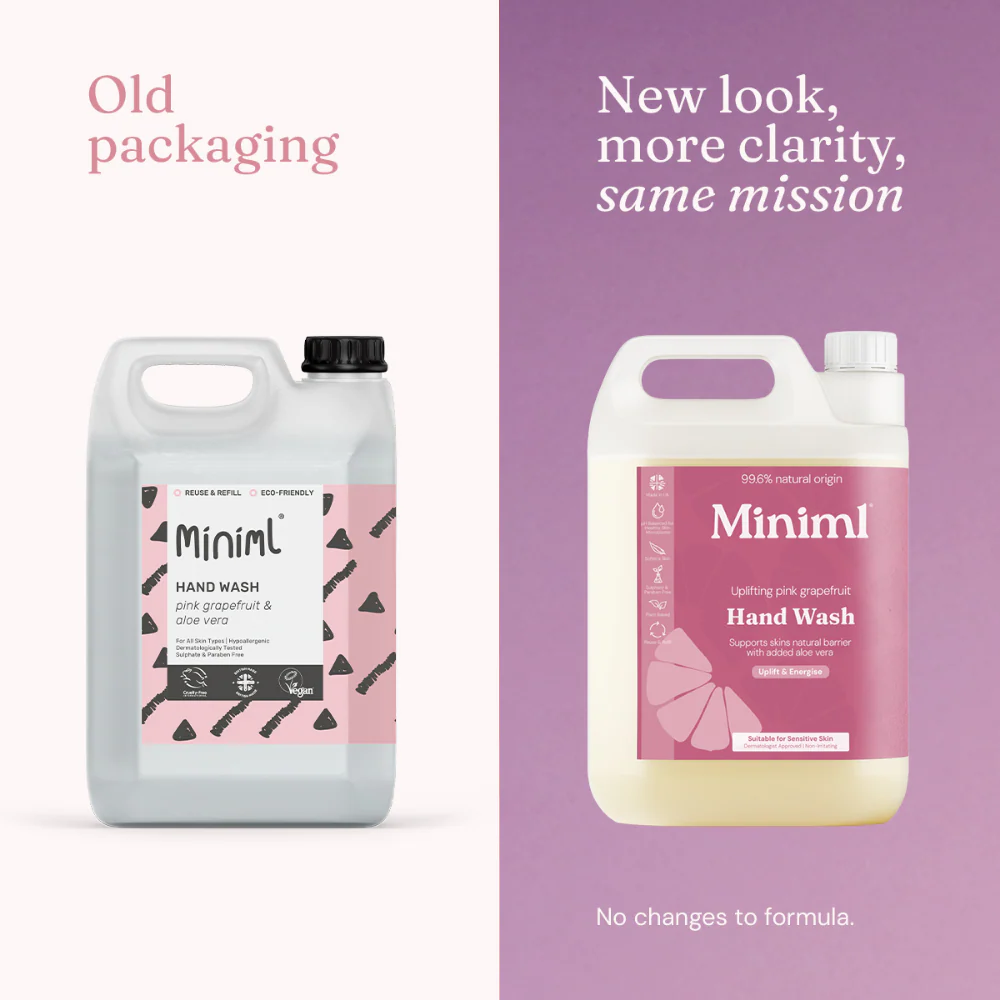 Miniml Eco-Friendly Hand Wash Pink Grapefruit & Aloe Vera 5000ml - Image 4