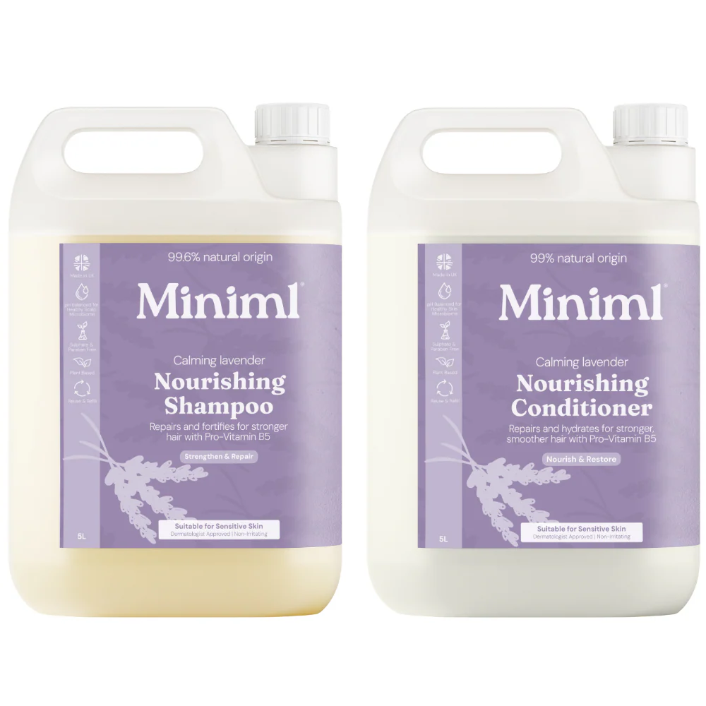 Miniml Eco Friendly Nourish & Repair Lavender & Chamomile Shampoo & Conditioner Twin 2 x 5000ml