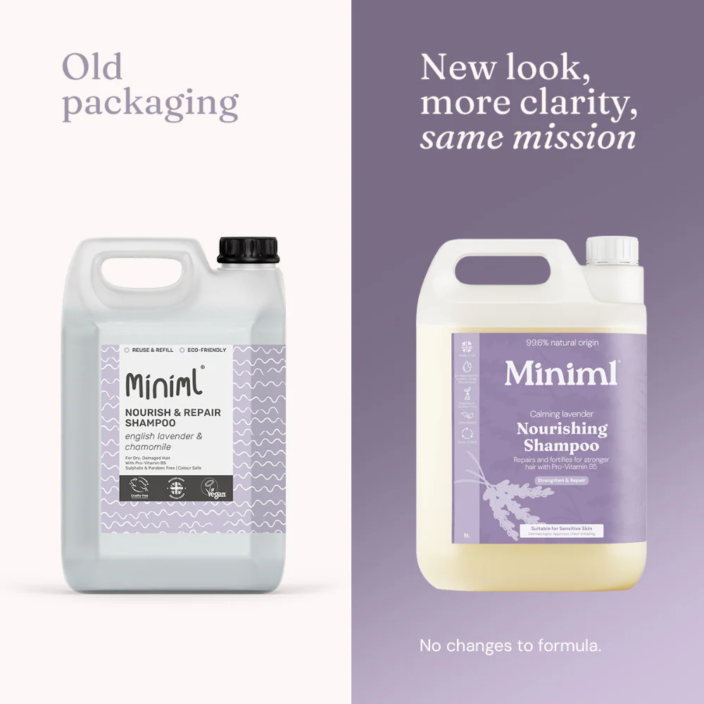 Miniml Eco Friendly Nourish & Repair Shampoo English Lavender & Chamomile 5000ml - Image 4