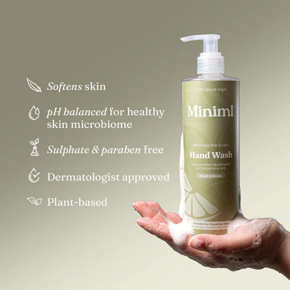 Miniml Hand Wash Refreshing Lime & Basil 400ml - Image 3