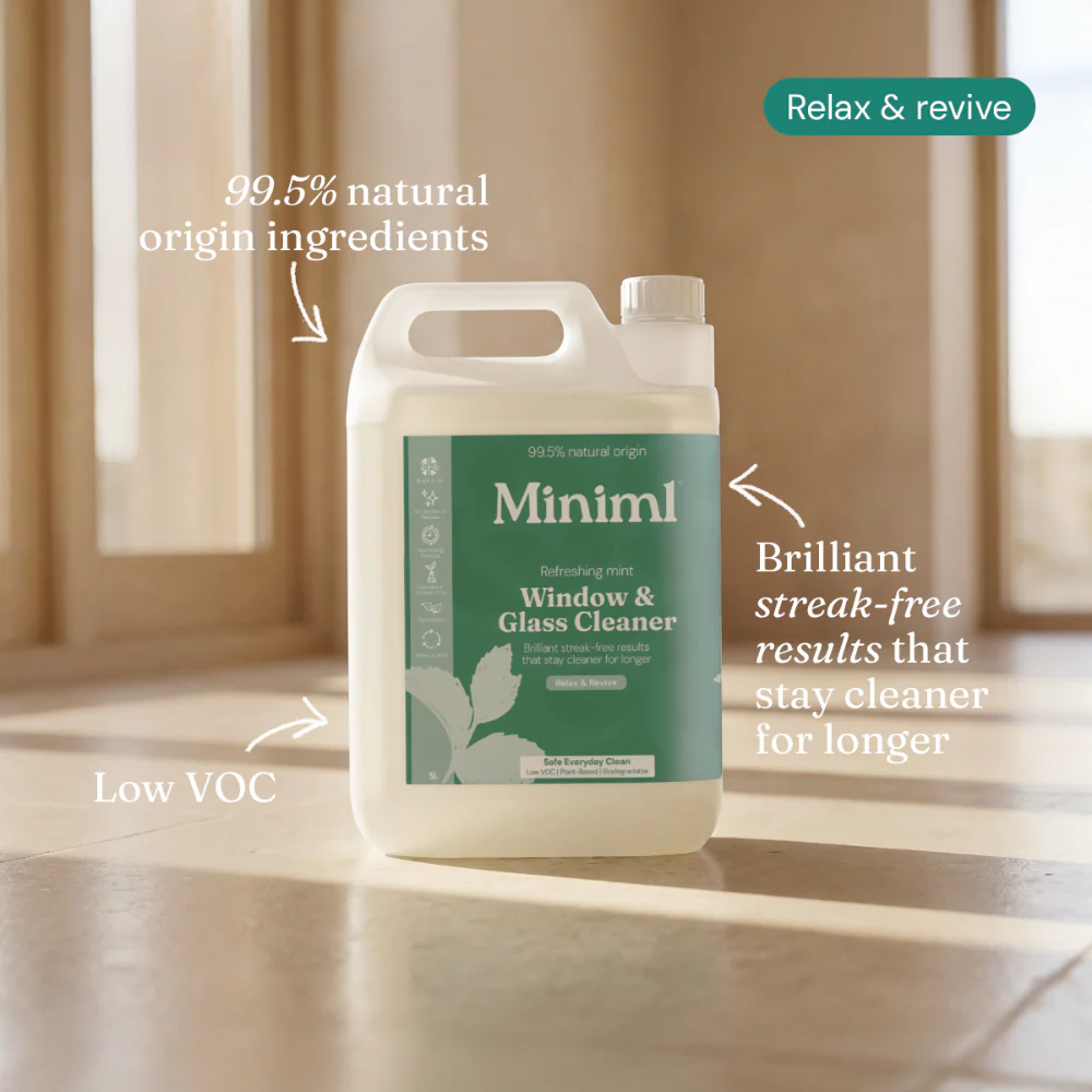 Miniml Natural Refillable Window & Glass Cleaner Mint 5000ml - Image 2