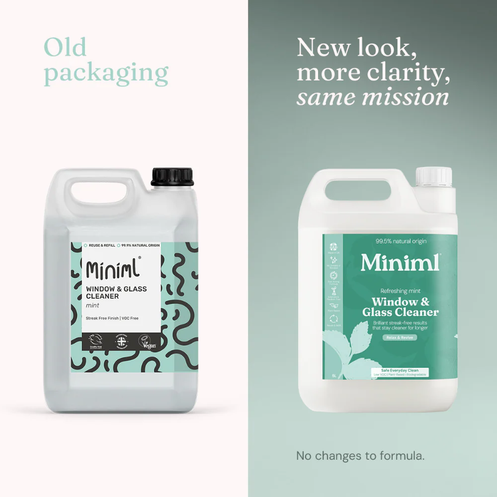 Miniml Natural Refillable Window & Glass Cleaner Mint 5000ml - Image 4