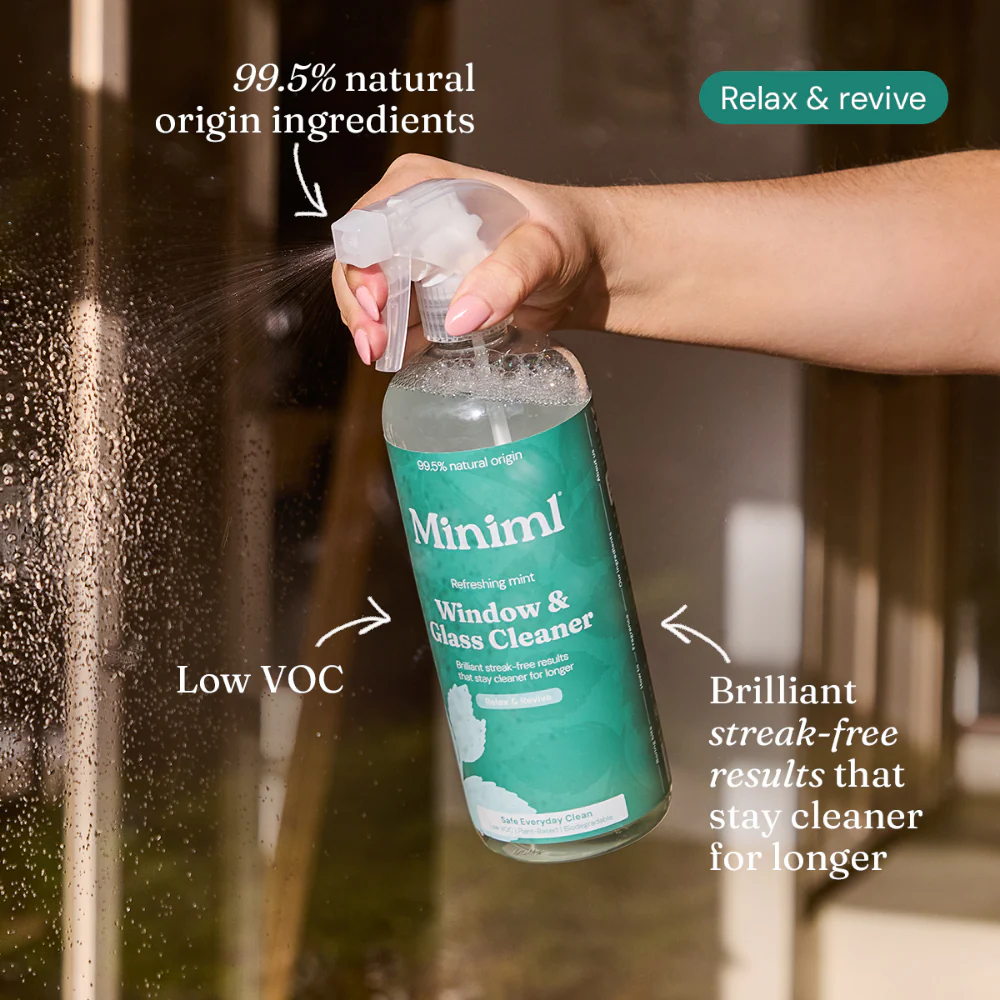 Miniml Natural Refillable Window & Glass Cleaner Mint 750ml - Image 2