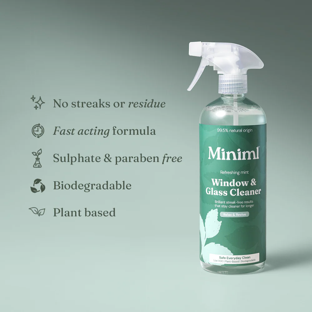 Miniml Natural Refillable Window & Glass Cleaner Mint 750ml - Image 3