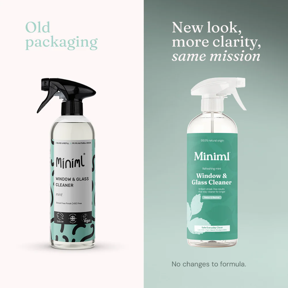 Miniml Natural Refillable Window & Glass Cleaner Mint 750ml - Image 5