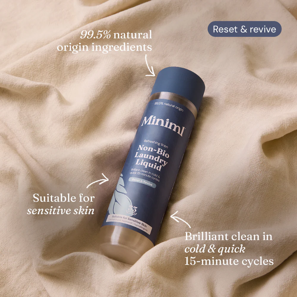 Miniml Non-Bio Laundry Liquid Fresh Linen 1000ml - Image 2