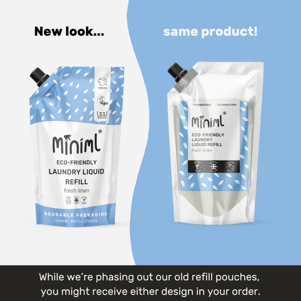 Miniml Non-Bio Laundry Liquid Fresh Linen Pouch 1000ml - Image 2