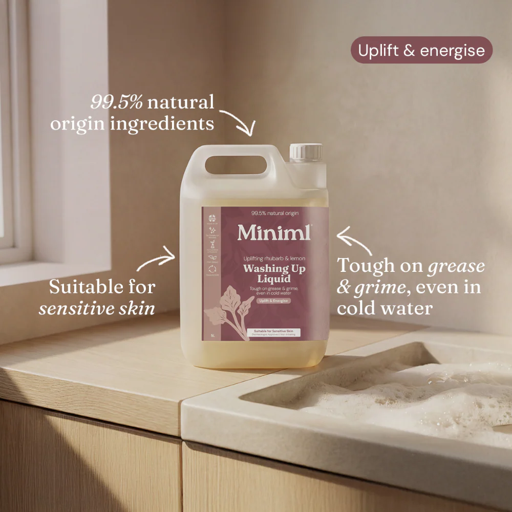 Miniml Washing Up Liquid Wild Rhubarb & Lemon 5000ml - Image 2