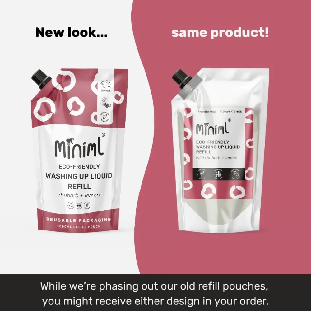 Miniml Washing Up Liquid Wild Rhubarb & Lemon Refill Pouch 1000ml - Image 2
