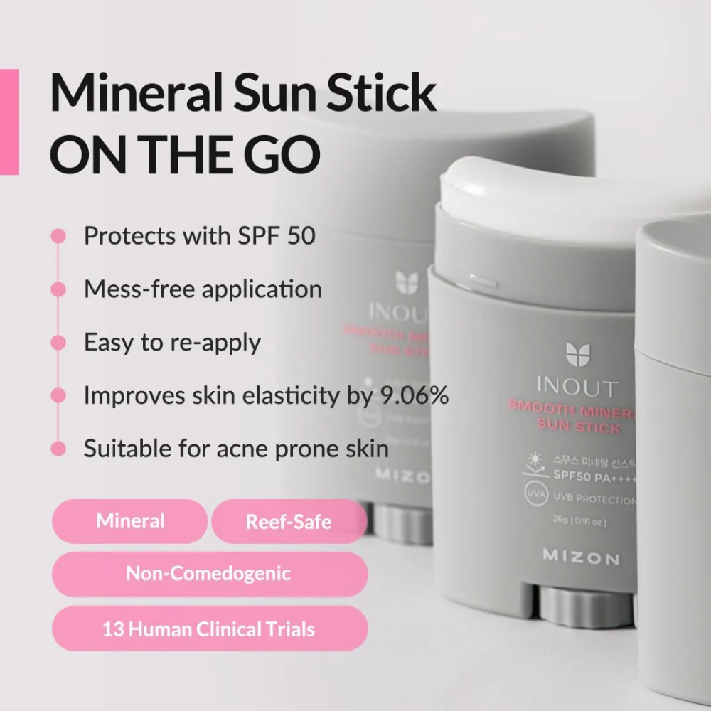 Mizon Inout Smooth Mineral Sun Stick PA++++ SPF50+ 26g - Image 2