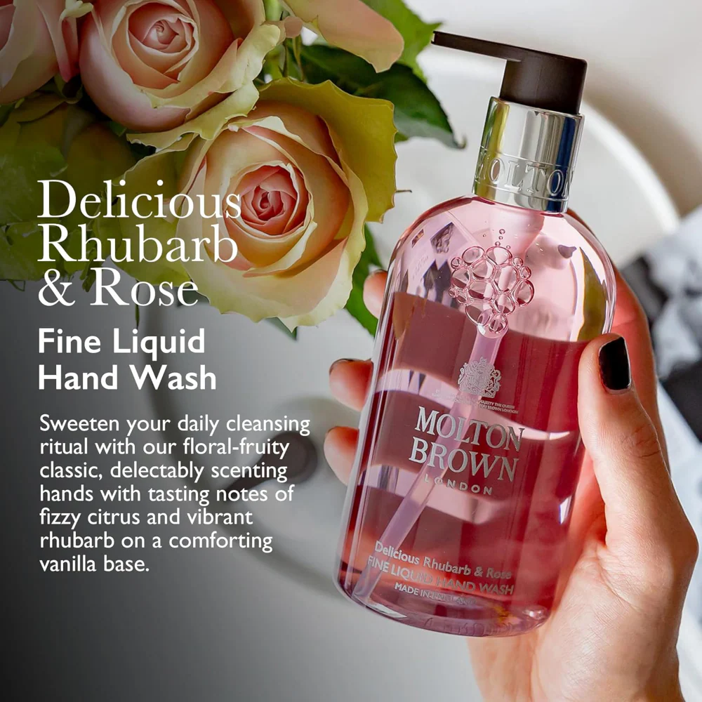 Molton Brown Delicious Rhubarb & Rose Fine Liquid Hand Wash 300ml - Image 2