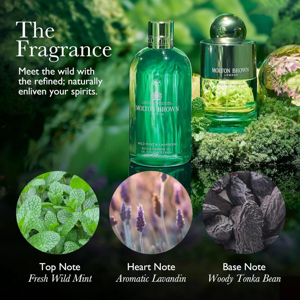 Molton Brown Wild Mint & Lavandin Bath & Shower Gel 300ml - Image 2