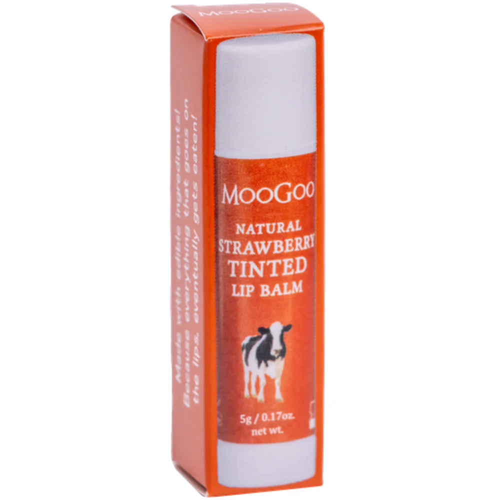MooGoo Natural Lip Balm Strawberry Tinted 5g - Image 3