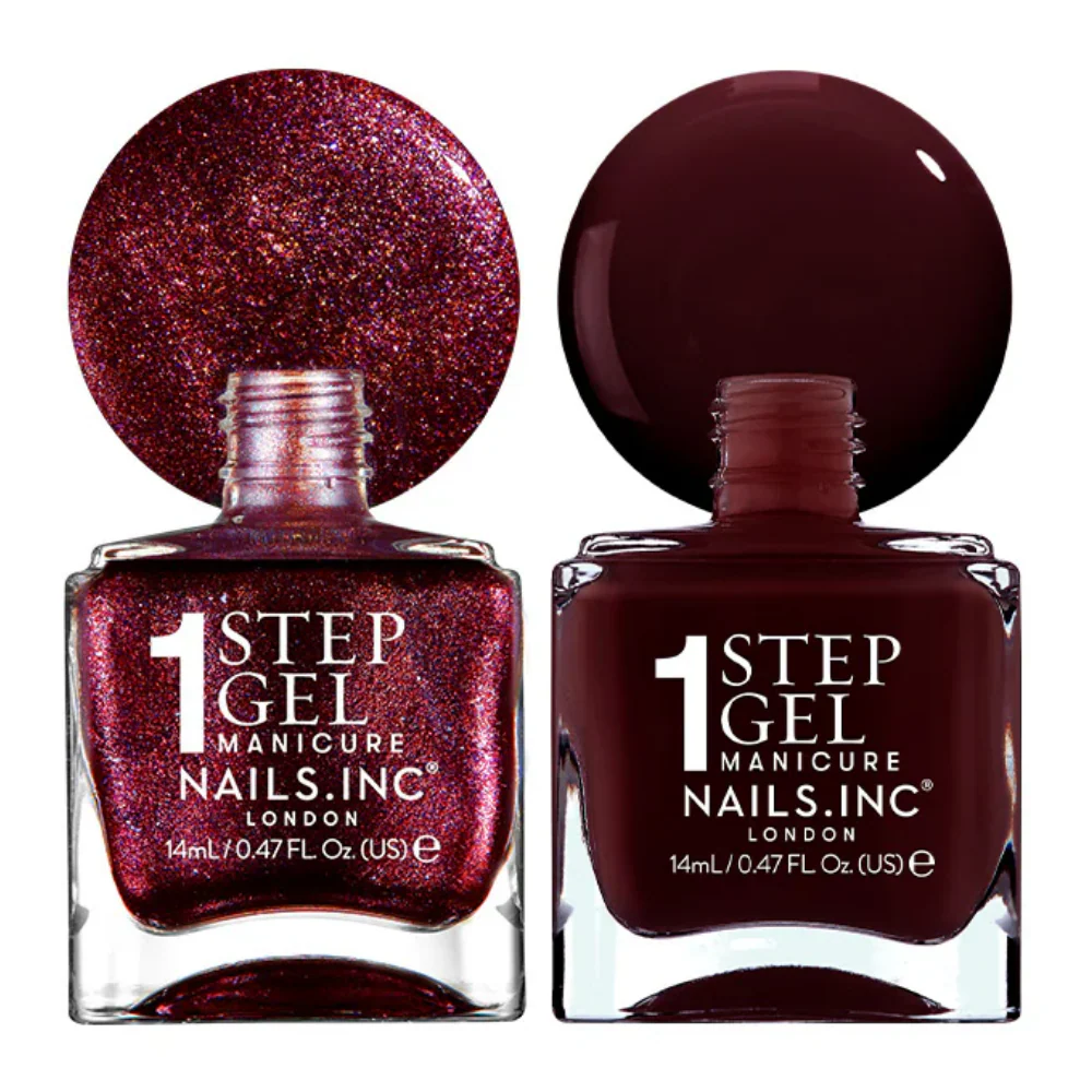 Nails Inc. Cherry Noir Nail Polish Duo 2 x 14ml - Image 2