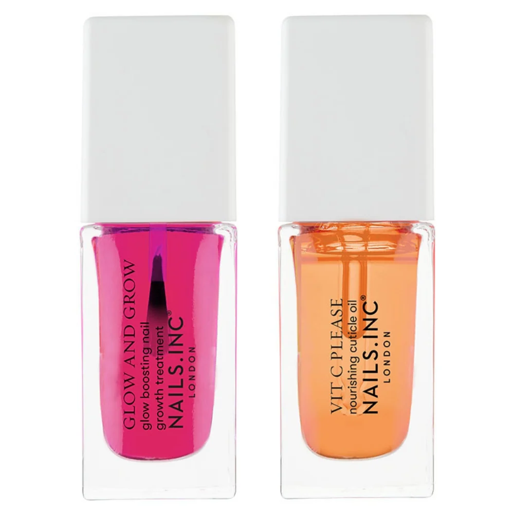 Nails Inc. Glow and Grow & Vitamin C Please Mini Nail Treatment Duo 2 x 8ml - Image 2