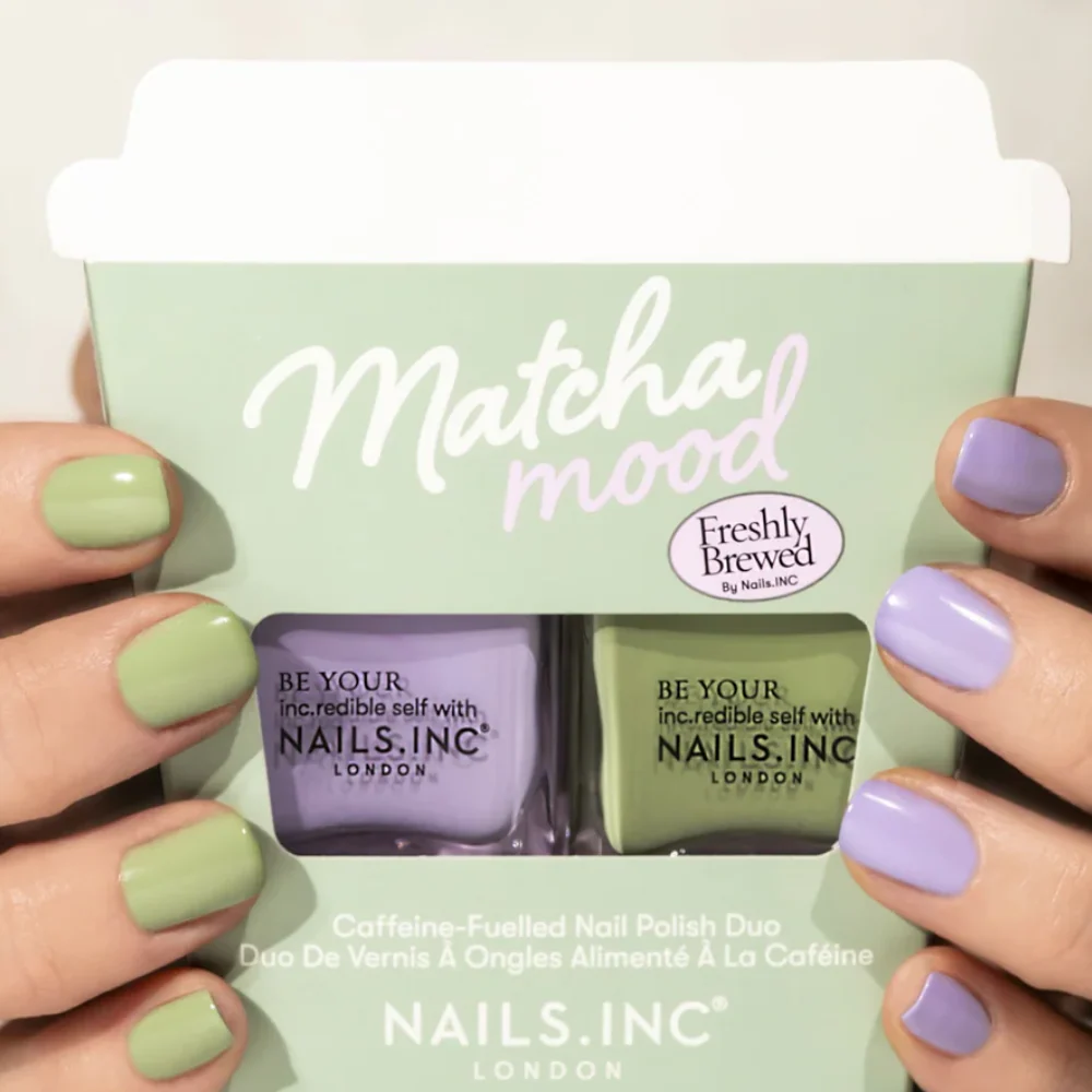 Nails Inc. Matcha Mood Caffeine-Fuelled Nail Polish Duo 2 x 14ml - Image 4