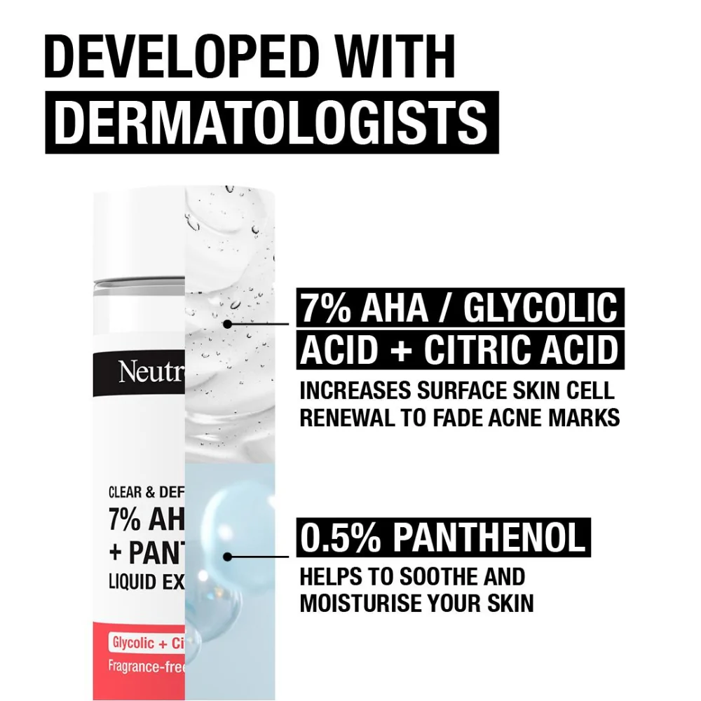 Neutrogena Clear & Defend+ 7% AHA & Panthenol Liquid Exfoliator 125ml - Image 3