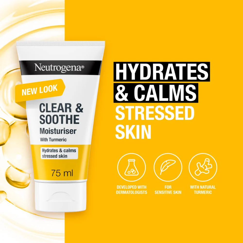 Neutrogena Clear & Soothe Turmeric Moisturiser 75ml - Image 2