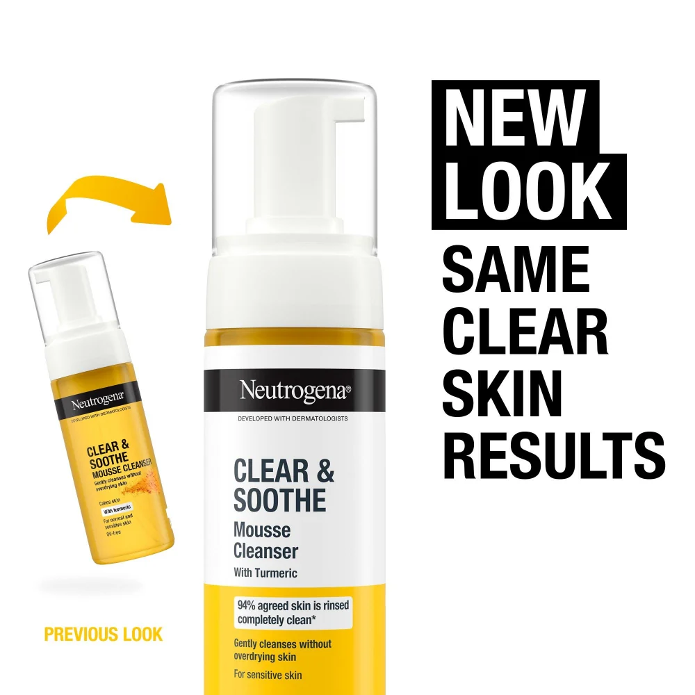Neutrogena Clear & Soothe Turmeric Mousse Cleanser 150ml - Image 3