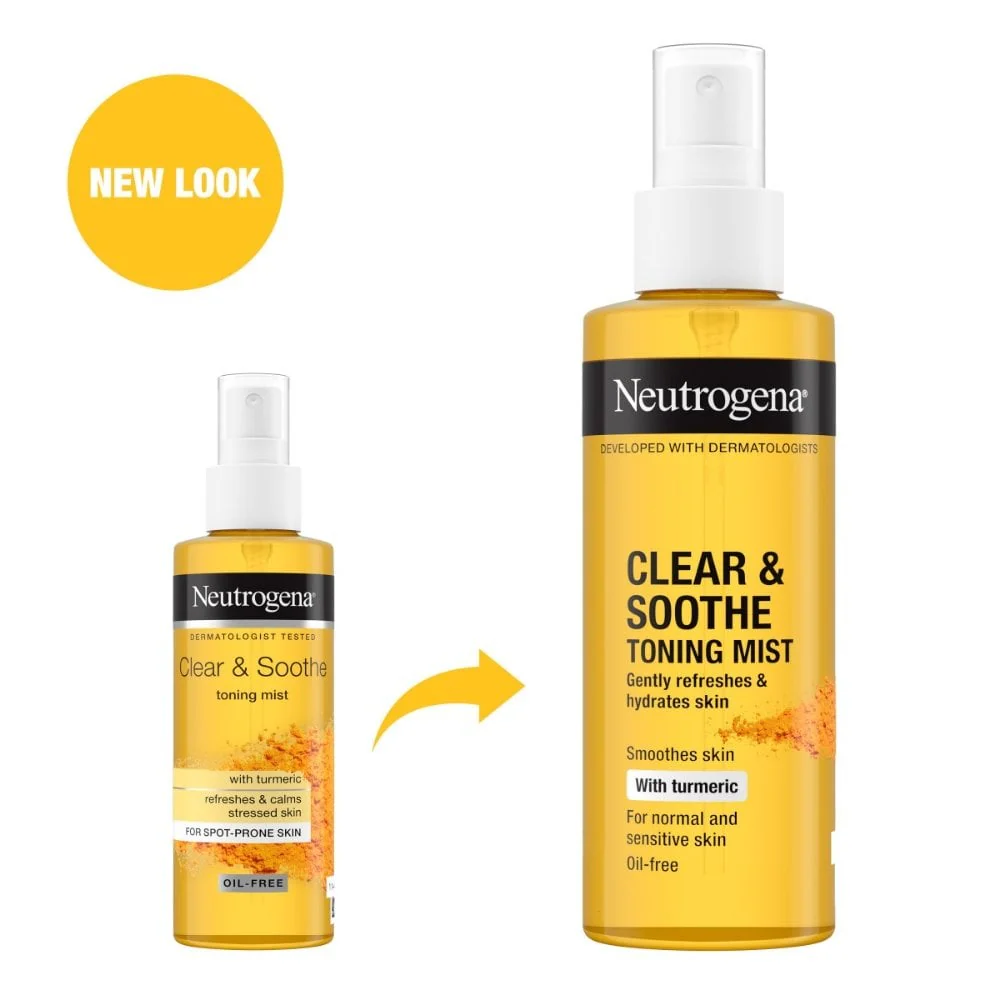 Neutrogena Clear & Soothe Turmeric Toning Mist 125ml - Image 2