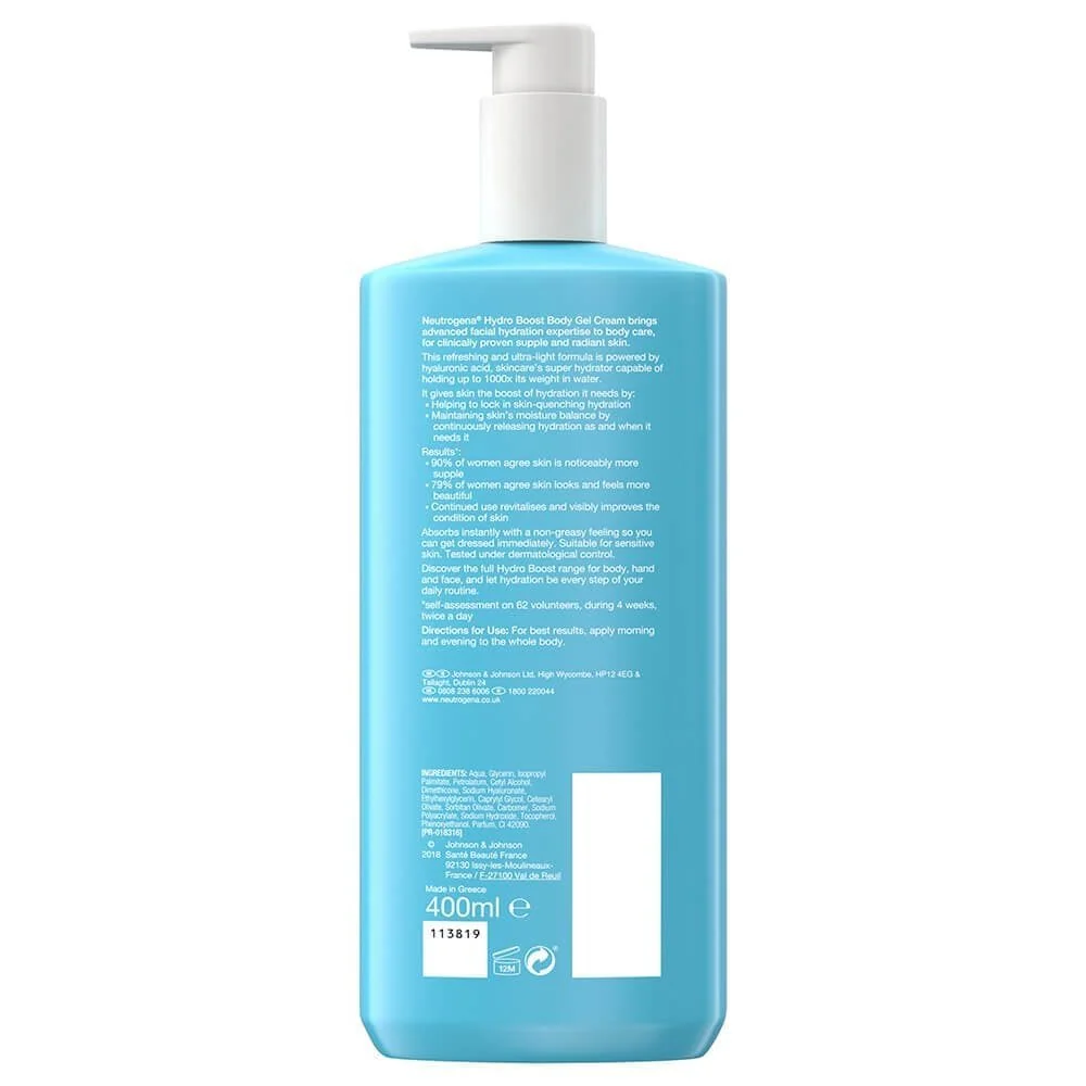 Neutrogena Hydro Boost Body Gel Cream Moisturiser Duo 2 x 400ml - Image 3