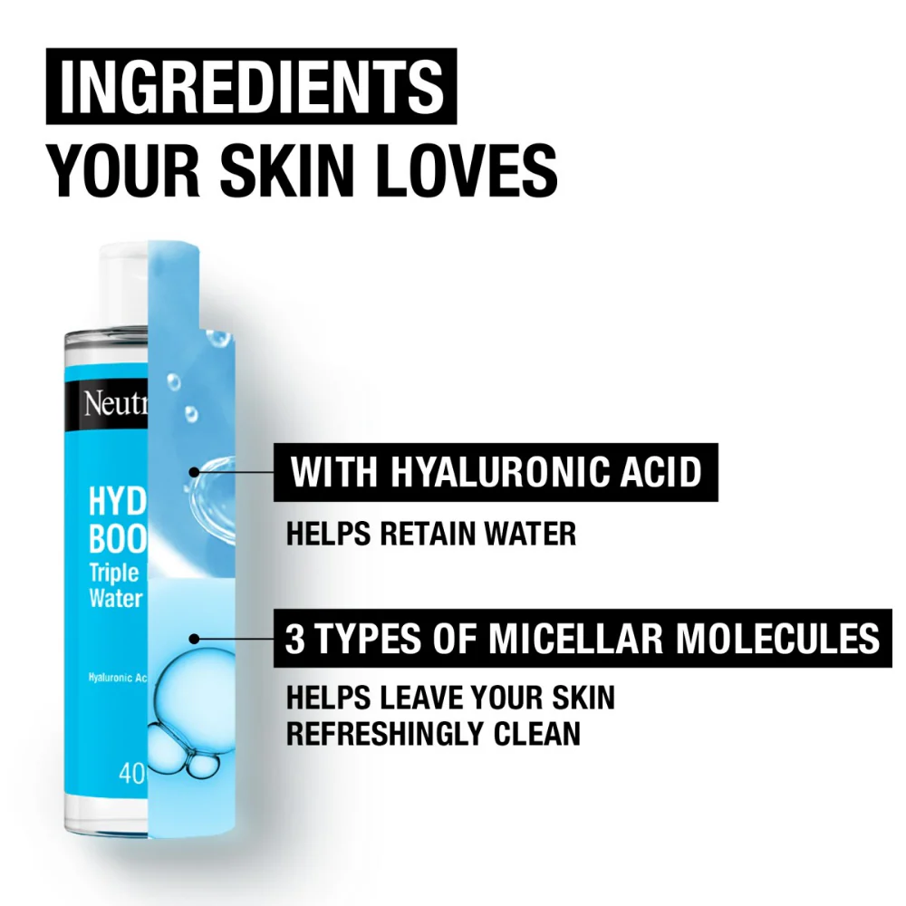 Neutrogena Hydro Boost Triple Micellar Water 400ml - Image 5