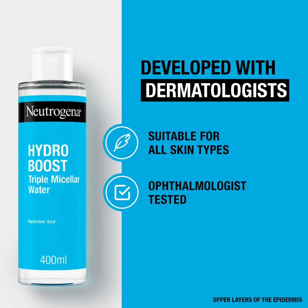 Neutrogena Hydro Boost Triple Micellar Water 400ml - Image 6