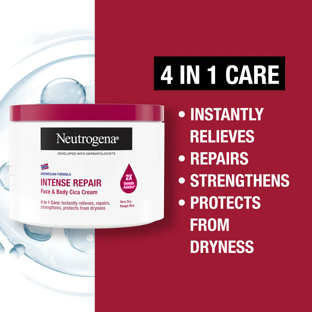 Neutrogena Norwegian Formula Intense Repair Multipurpose Cica Cream Tub 400ml - Image 2