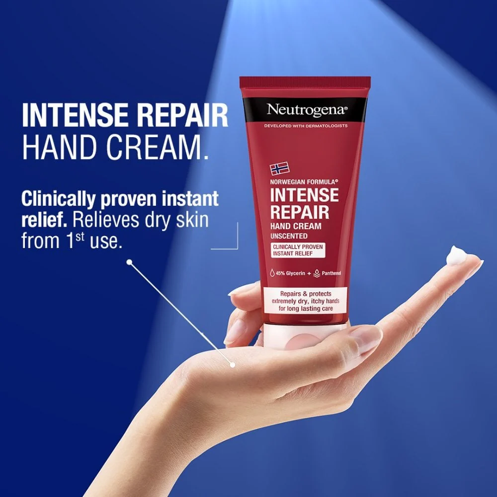 Neutrogena Norweigian Formula Intense Repair Hand Cream Unscented 100ml - Image 6