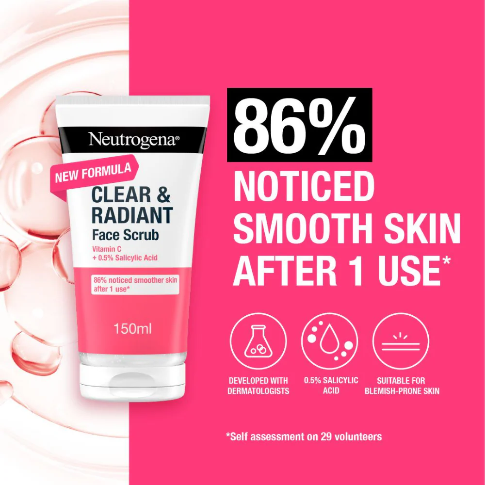 Neutrogena Refreshingly Clear Pink Grapefruit Daily Exfoliator 150ml - Image 3