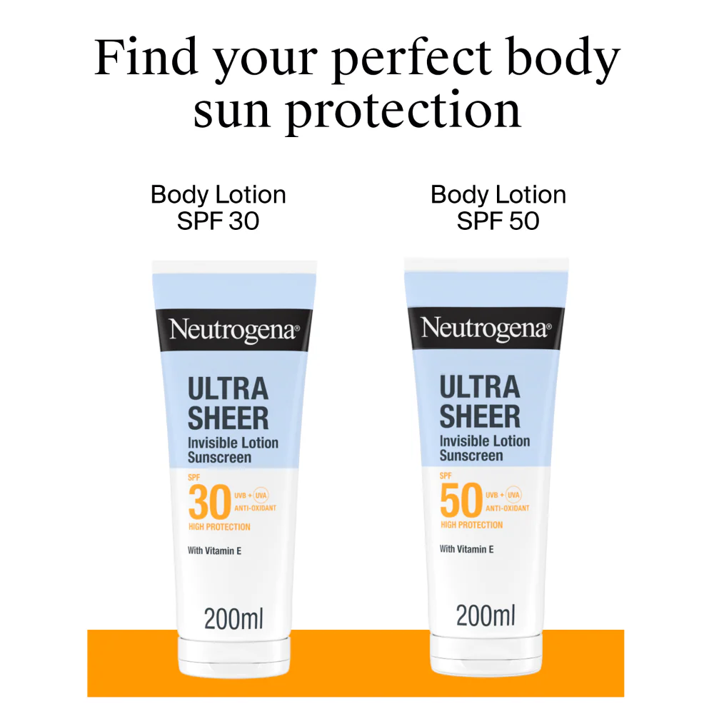 Neutrogena Ultra Sheer Invisible Hydration Body Lotion Sunscreen SPF30 200ml - Image 3