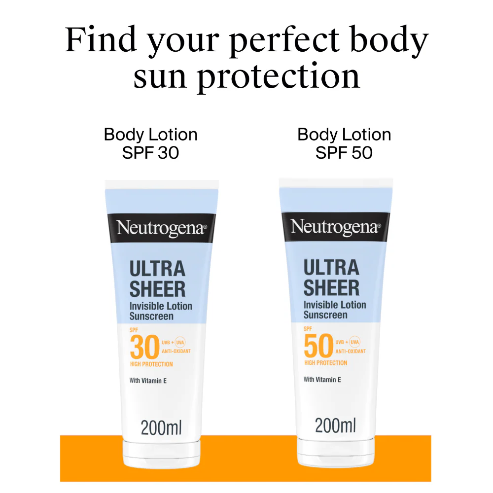 Neutrogena Ultra Sheer Invisible Hydration Body Lotion Sunscreen SPF50 200ml - Image 3