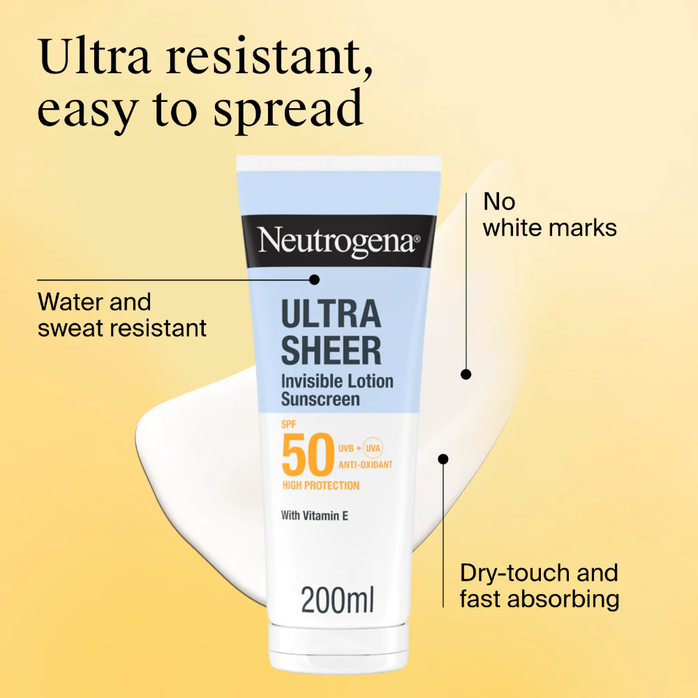Neutrogena Ultra Sheer Invisible Hydration Body Lotion Sunscreen SPF50 200ml - Image 6