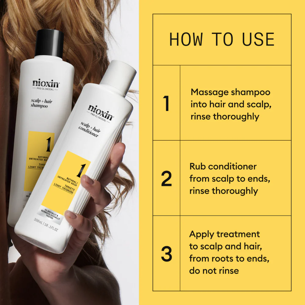 Nioxin System 1 Scalp & Hair Leave-In Treatment for Natural Hair with Light Thinning 100ml - Image 5